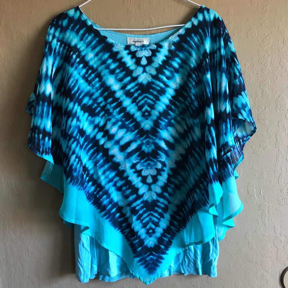 Dressbarn Tie Dye Shawl Blouse